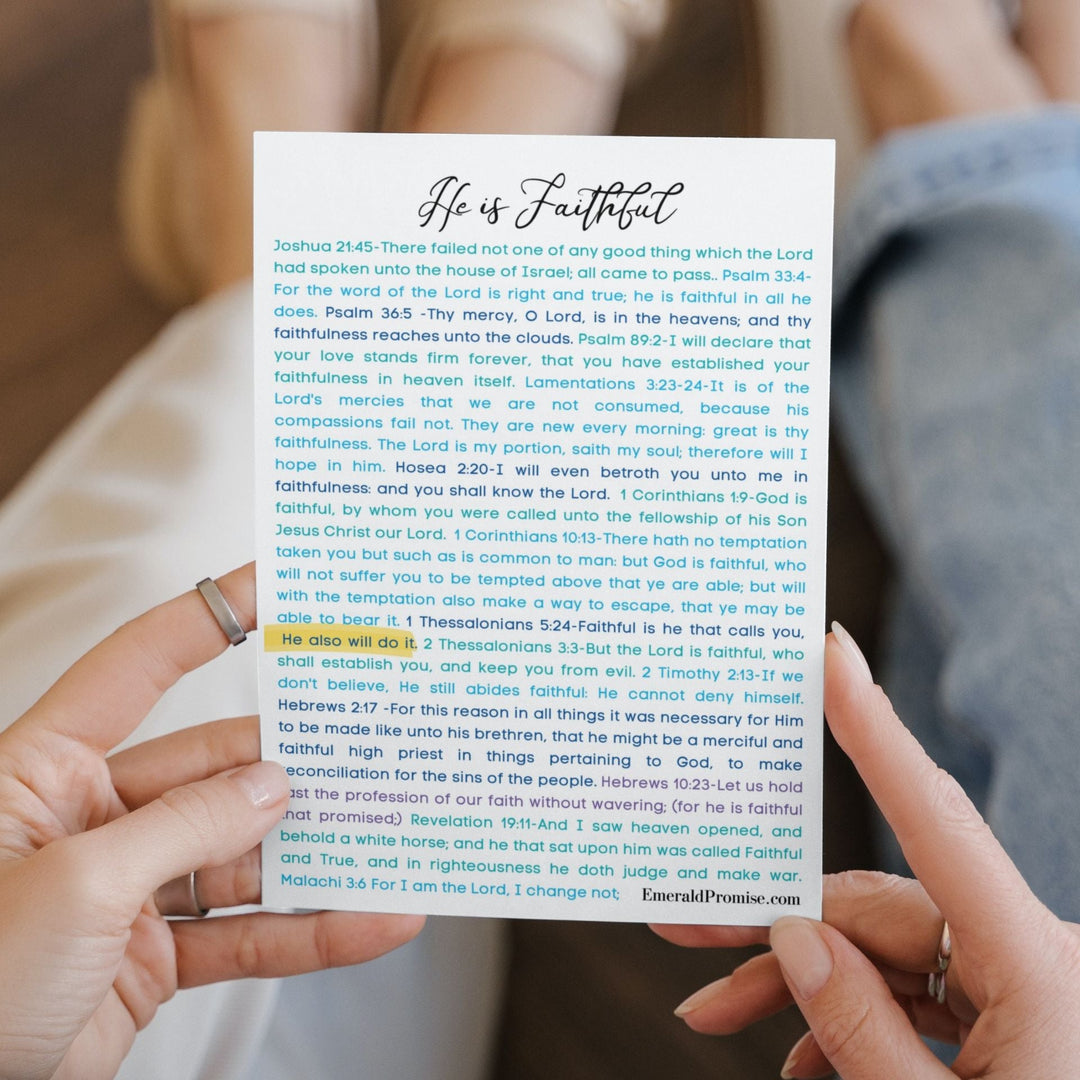 He is Faithful - Scripture Card - Emerald Promise