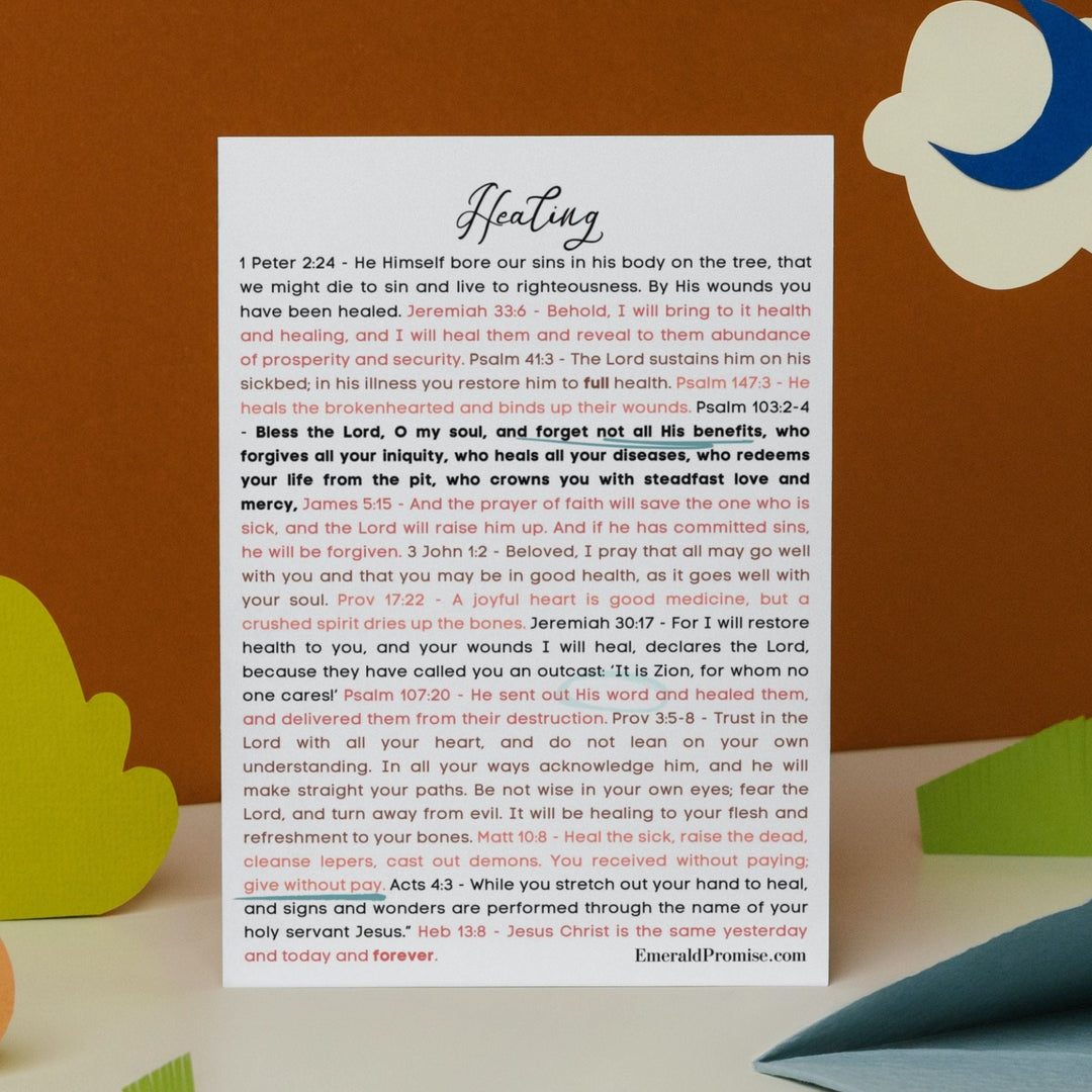Healing - Scripture Card - Emerald Promise