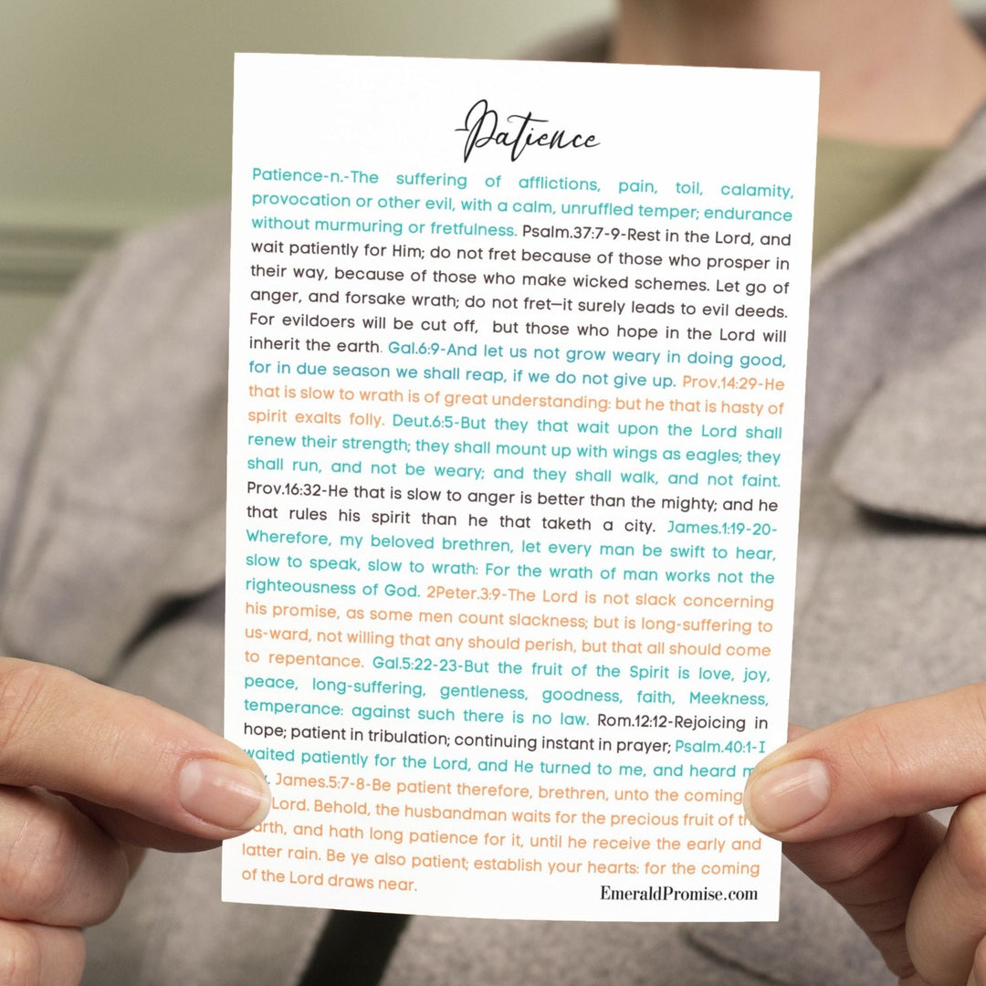 Patience - Scripture Cards - Emerald Promise