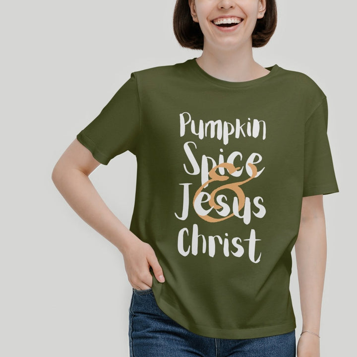 Pumpkin Spice & Jesus Christ Tee - Emerald Promise