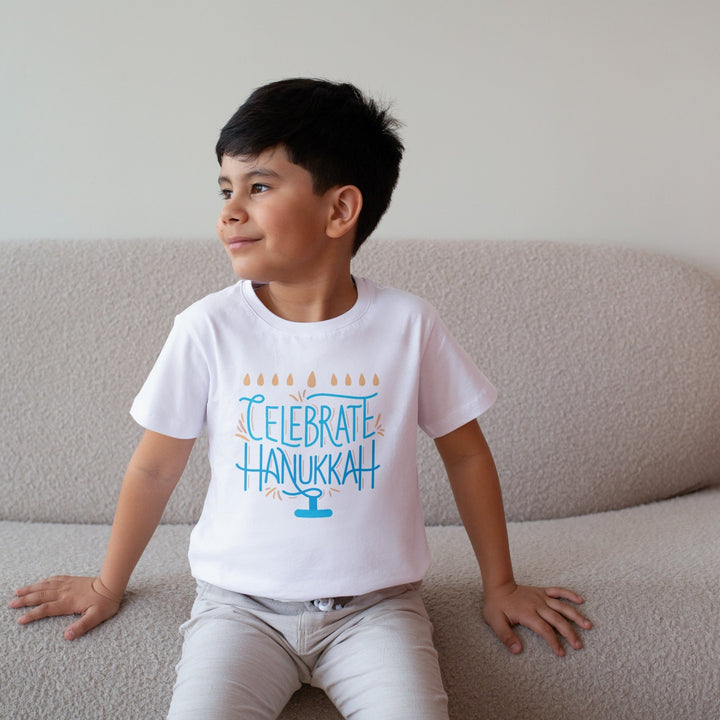 Celebrate Hanukkah Tee Youth - Emerald Promise